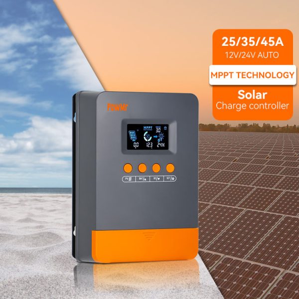 Powmr MPPT 25A Solar Charge Controller. 12V/24V AUTO